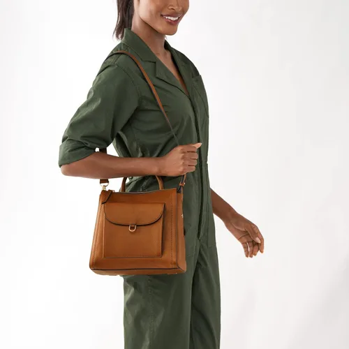 Vista 6 de Fossil Parker - Mini mochila de cuero para mujer, Saddle