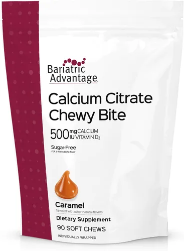 Vista 8 de Bariatric Advantage Picaduras masticables de citrato de calcio 500 mg - Altamente absorbible y digerible - Vitamina D3 - Suplemento de calcio