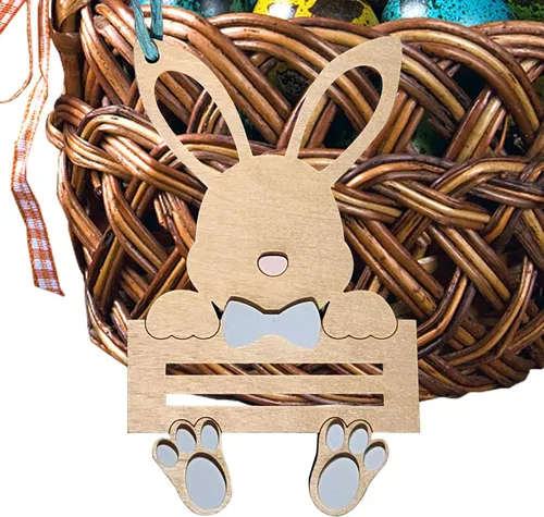 Vista 8 de dous Soporte único para dinero de Pascua para regalos de Pascua, hecho a mano, de madera, adorno de Pascua, dije de regalo para colocar dinero