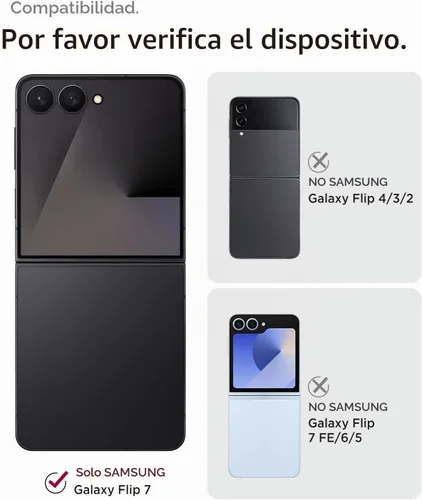Vista 2 de Miimall Funda delgada para Galaxy Flip 7 con protector de pantalla integrado, grado militar, a prueba de golpes, a prueba de caídas, delgada Negro