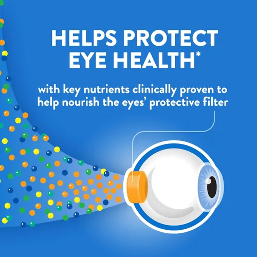 Vista 4 de Ocuvite Suplemento de vitaminas y minerales para los ojos, contiene zinc, vitaminas C, E, Omega 3, luteína y zeaxantina, 30 cápsulas blandas