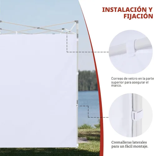 Vista 7 de ABCCANOPY - Toldo desplegable para el sol 10'x 10', pared lateral de 10' (1 panel), más de 15 colores, con cintas para sujetar de la estructura