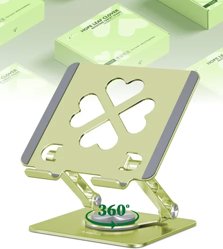 Vista 8 de Soporte para tablet para iPad, soporte de escritorio de aluminio giratorio de 360° – Soporte de escritorio ajustable y plegable compatible con iPad