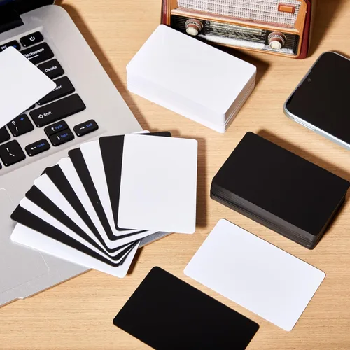 Vista 6 de Xuhal 100 tarjetas Nfc blancas y negras en blanco, 504 bytes, tarjetas de visita programables digitales compatibles con teléfonos móviles