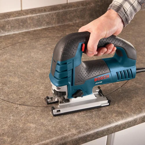 Vista 7 de Bosch - Sierra caladora JS470E, con cable, mango superior, 120 V, baja vibración, velocidad variable, 7 amperios, para un corte suave de hasta 5-7/8