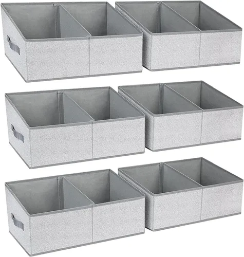 Vista 48 de DIMJ Contenedores de almacenamiento trapezoidales para ropa, 4 paquetes organizadores de armario y cestas de almacenamiento, cestas plegables
