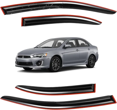Vista 31 de Viseras para ventanas para Mazda 3 Sedán 4 puertas 2004 2005 2006 2007 2008 2009 estilo JDM Mugen, deflector de viento, protector solar y de lluvia