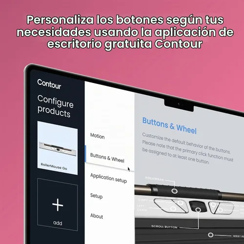 Vista 10 de Contour Rollermouse Go - Mouse inalámbrico portátil para alivio del túnel carpiano, ratón compacto con Bluetooth y USB, diseño ambidiestro de 5