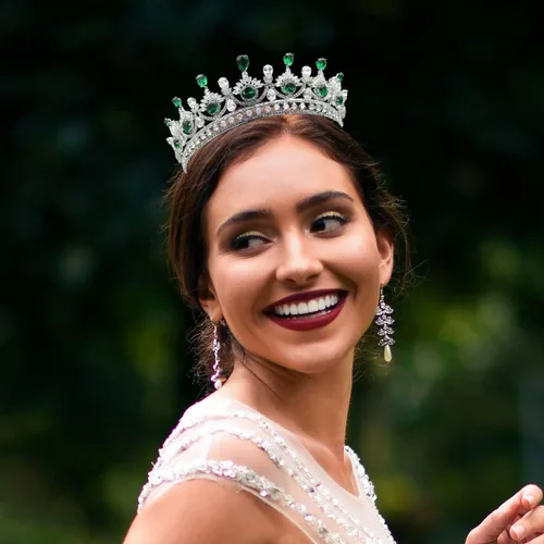 Vista 4 de Corona de boda y tiaras de circonita cúbica para mujeres y niñas, baile de graduación, quinceañera, cumpleaños, accesorios para el cabello, joyería