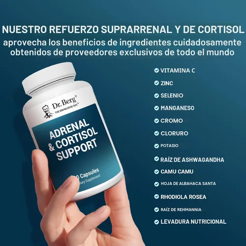 Vista 6 de Dr. Berg Cápsulas Suprarrenales y Cortisol - Suplemento Suprarrenal y Gestor de Cortisol - Apoyo para Estado de Ánimo, Concentración, Relajación