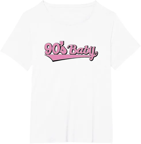 Vista 39 de 90s Baby Nostalgia Camiseta retro rosa con diseño estético, Blanco