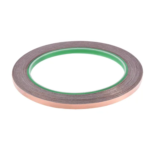 Vista 9 de Cinta adhesiva conductora de doble cara para blindaje EMI, vitrales, circuitos de papel, conexión a tierra, rollo de 1/4"/66 pies/2