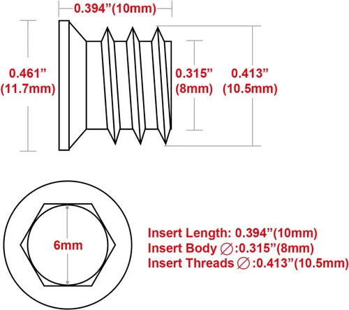 Vista 2 de Anwenk - Paquete de tornillos para muebles, 40 unidades, de 1/4 pulgadas -20 x 15 mm, tornillo de tuerca, roscado, para muebles de madera