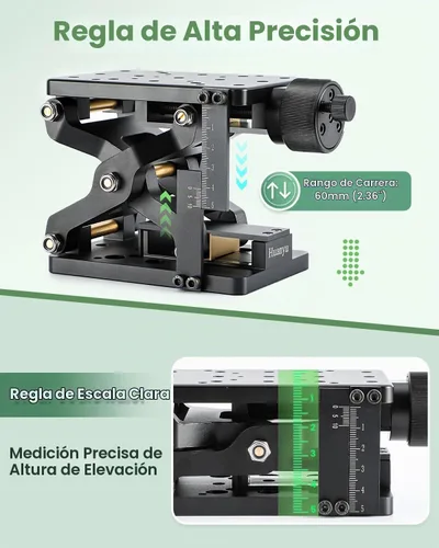 Vista 2 de Huanyu Z-Axis Plataforma de elevación manual 2.362 in Deslizamiento Mesa de desplazamiento de elevación