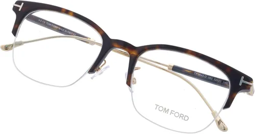 Vista 7 de Tom Ford - FT5645-D Dark Havana Gafas Rectangular Hombre - 2.047 in, Lentes brillantes de color Havanaoro amarilloazul