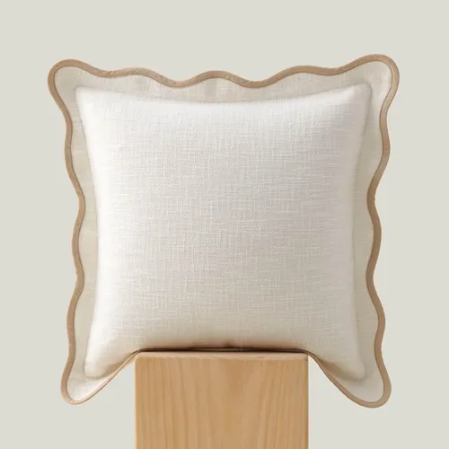 Vista 12 de Fundas de almohada festoneadas de doble puntada, 100% algodón, juego de 2 fundas de almohada decorativas bohemias de 18 x 18 pulgadas, hechas