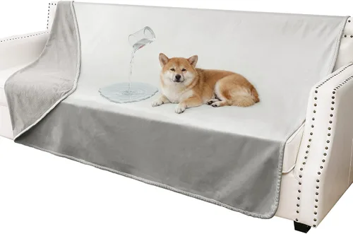 Vista 32 de Manta impermeable para perros pequeños, a prueba de fugas, manta reversible para sofá, cama, protector de muebles lavable a máquina, 25 x 35 Beige