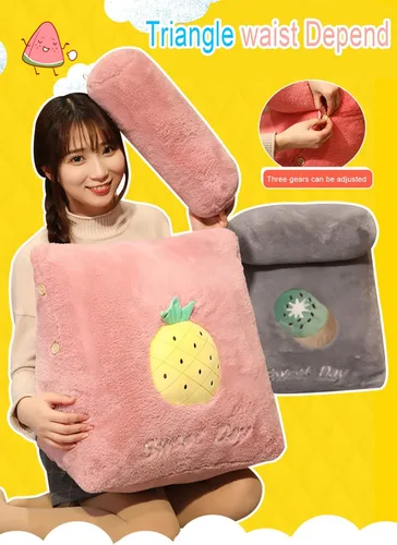 Vista 2 de Almohada triangular de cuña para lectura y televisión, patrón de frutas con almohada ajustable para el cuello, almohada de cuña, extraíble y Cactus
