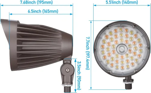 Vista 15 de LEONLITE - Luz de inundación LED de 5 CCT, 20 W/30 W/40 W, haz NEMA, del atardecer al amanecer