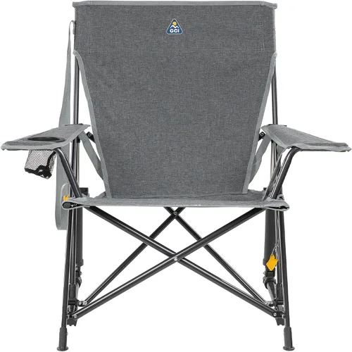 Vista 4 de GCI Outdoor - Mecedora plegable Kickback con portavasos para exteriores Gris