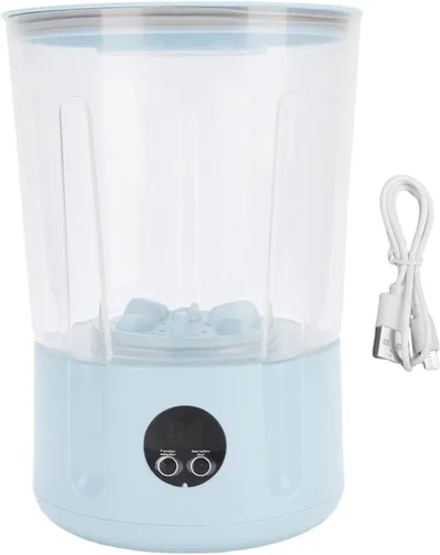 Vista 9 de Dpofirs Mini lavadora, lavadora de ropa interior portátil, lavadora inalámbrica recargable para calcetines de pequeñas cargas, ropa de viaje Azul