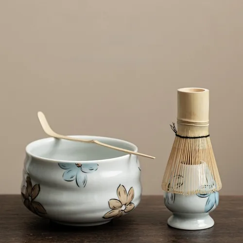 Vista 11 de Juego de batidor de matcha, juego de 4 piezas para ceremonia de matcha con batidor de matcha, cuchara de bambú de matcha, soporte para batidor