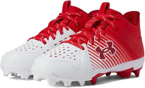 Vista 2 de Under Armour Leadoff Mid Junior - Botines de béisbol moldeados de goma para niños Rojo