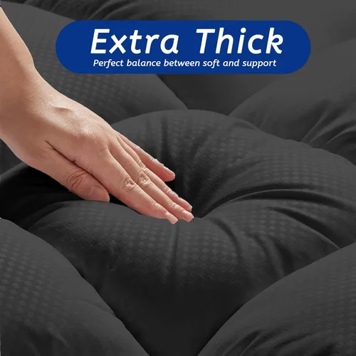 Vista 3 de Cubrecolchón de tamaño individual para dolor de espalda, funda de colchón refrescante extra gruesa con bolsillo profundo de 8-21 pulgadas
