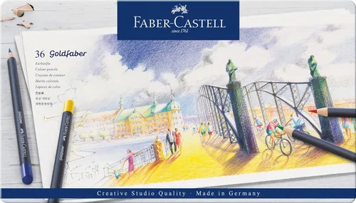 Vista 16 de Faber-Castell Creative Studio Goldfaber - Lápices de colores, lata de 48