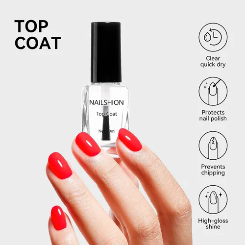 Vista 3 de Capa Base Superior, Capa Base Rellenadora de Crestas Melocotón Nude Esmalte de Uñas Transparente, Enriquecido con VE Calcio Fortalecedor, Secado