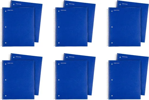 Vista 14 de Mintra Office Cuaderno con espiral duradero, 3 materias, azul pervinca (Arctic Ice), amarillo claro (Sun Yellow) y rosado claro (Spring Pink)