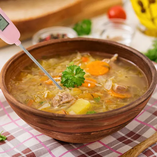 Vista 3 de Termómetro de cocina digital Sonda de carne Termómetro portátil de lectura instantánea para alimentos con pantalla LCD para cocinar a la parrilla