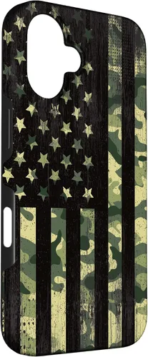 Vista 3 de iPhone 16 American Flag Camo Camouflage Black Patriotic Pride Case