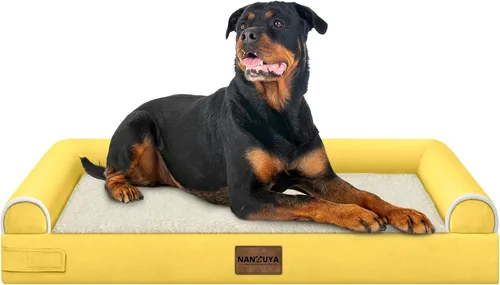 Vista 109 de NANUYA - Cama ortopédica para perros de tamaño mediano/grande, lavable: Camas con almohada para perros de tamaño mediano/grande, sofá de espuma