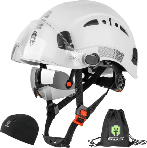 Vista 11 de GREEN DEVIL Casco de seguridad con visera tintada y transparente con ventilación Casco de construcción ABS Cascos de construcción para hombres