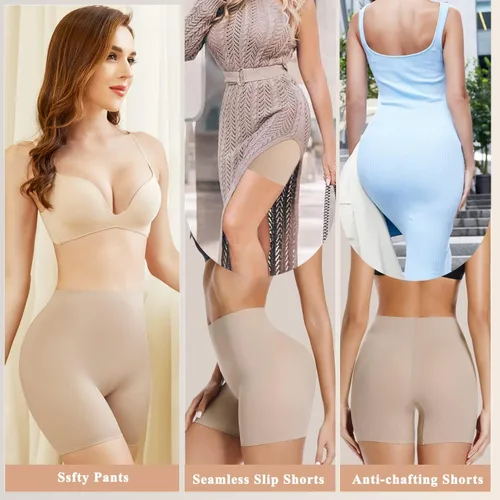 Vista 4 de JOYSHAPER Pantalones cortos para mujer, ropa interior antirozaduras, pantalones cortos para mujer