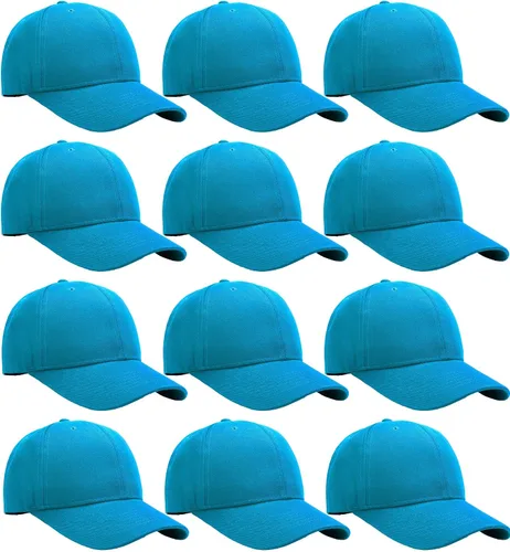 Vista 30 de Falari - 12 unidades de gorras de béisbol, lisas y de tamaño ajustable, venta al por mayor Verde militar