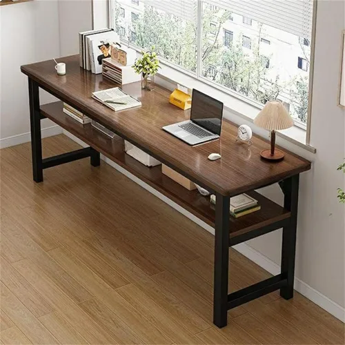 Vista 10 de Escritorio de oficina cuadrado de 15.7 pulgadas de frente a atrás, mesa larga rectangular para sala de estar, escritorio extra largo, estante