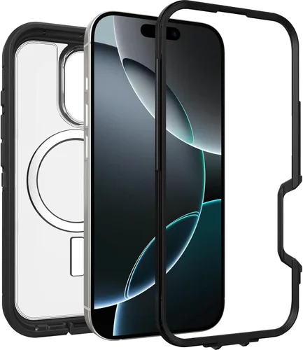 Vista 4 de OtterBox Defender XT MagSafe - Funda para iPhone 16 Pro, transparente/negro