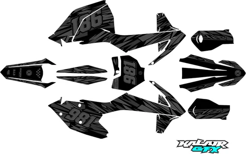 Vista 6 de Kit de gráficos para KTM Motocross 125SX, 150SX, 250SX-F, 350SX-F y 450SX-F (2016-2018) Twitch Series Magenta 16 Mil - Adhesivo para motocross sin