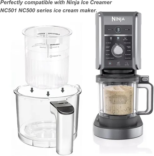 Vista 4 de Paquete de 4 pintas y tapas Creami Deluxe, 24oz Tamaño Familiar XL Tazas para Ninja Creami 11 en 1 NC501 NC500 Series Deluxe Ice Maker