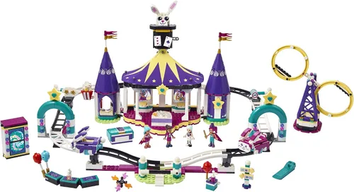 Vista 2 de LEGO Friends Magical Funfair - Juego de montaña rusa 41685; juego de simulación para niños que aman los juguetes de parques temáticos; nuevo 2021