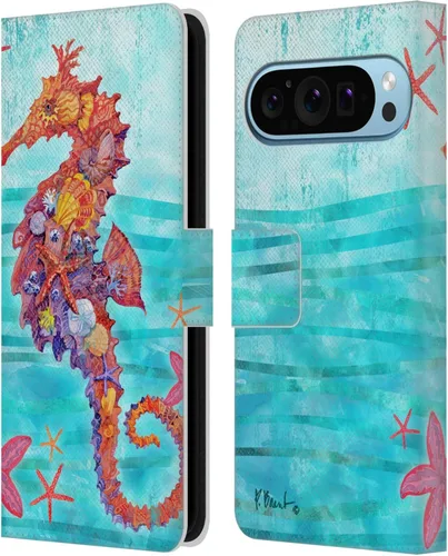 Vista 18 de Head Case Designs Officially Licensed Paul Brent Agate Mermaid Coastal Leather Wallet Case Compatible with Google Pixel 9 / Pixel 9 Pro