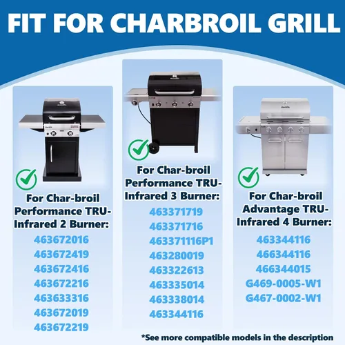 Vista 3 de 17 pulgadas Tru Rejillas de parrilla infrarroja para Charbroil 463371116 463370719 463370919 463335014 463344116 463335115 Parrilla Piezas