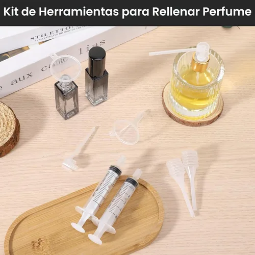 Vista 3 de Segbeauty Kit de Herramientas de Recarga de Perfume de 5ml, Juego de 8 Piezas de Herramientas de Dispensador de Perfume Transparente de Plástico