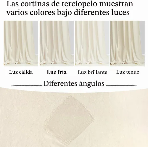 Vista 7 de KGORGE - Cortinas opacas de terciopelo beige de 84 pulgadas, 2 paneles para dormitorio
