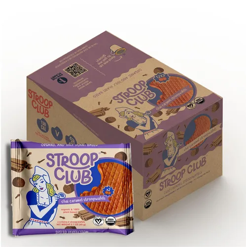 Vista 3 de Stroop Club Stroopwafel de Caramelo Orgánico Infusionado con Chai Indulgencia Vegana, a Base de Plantas y Aprobada por los Holandeses - 24
