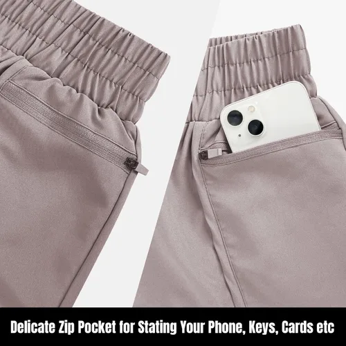 Vista 5 de TUVEKE Pantalones cortos de entrenamiento para mujer, cintura alta, pantalones cortos atléticos 2 en 1, pantalones cortos de yoga para gimnasio