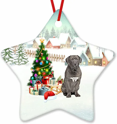 Vista 17 de Prezzy Airedale Terrier - Adorno para decoración de árbol de Navidad, regalos lindos para amantes de los perros, para familiares y amigos, nuevo