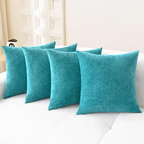 Vista 109 de CaliTime - Paquete de 2 fundas de almohada acogedoras para sofá, decoración del hogar, felpilla suave teñida sólida, 16 x 16 pulgadas, marrón Marrón